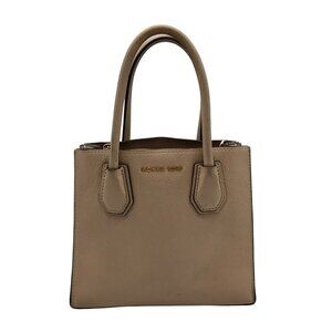Michael Kors Tan Pebbled Leather Mercer Convertible Satchel